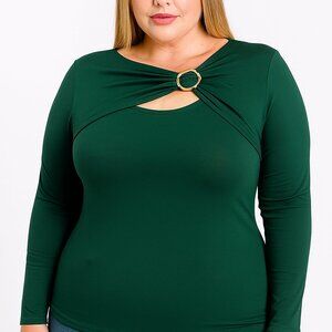 Plus holiday gold trim top Plus size Women